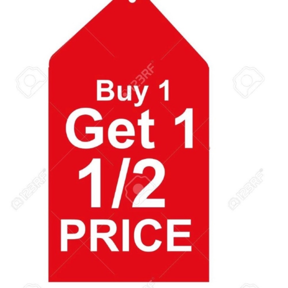 buy one item at full price high item will be first get other 1/2 off